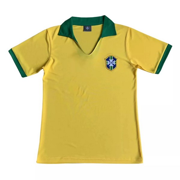 Tailandia Camiseta Brasil Primera equipo Retro 1957 Amarillo